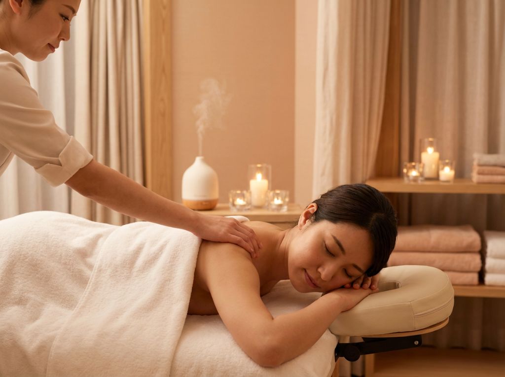 アロママッサージの癒し空間